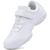 BAXINIER Girls White Cheerleading Dance Shoes Athletic Training Tennis Breathable Youth Competition Cheer Sneakers