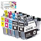LC401XL Ink Cartridges Replacement for LC 401XL LC-401XL Ink Use with MFC-J1010DW MFC-J1012DW MFC-J1170DW Printer (2BK, 1C, 1