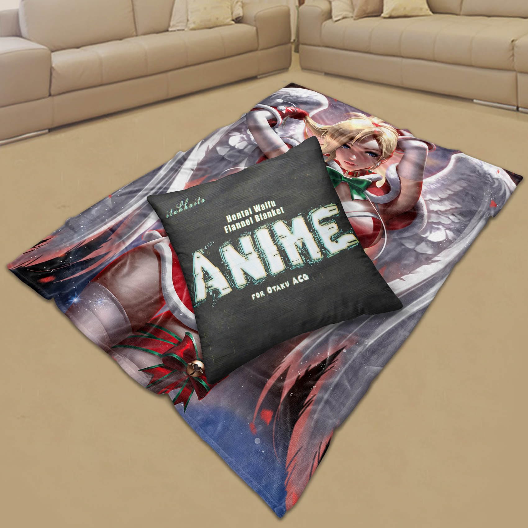 itakkaito Ultra Soft-Plush Throw Blanket Ecchi