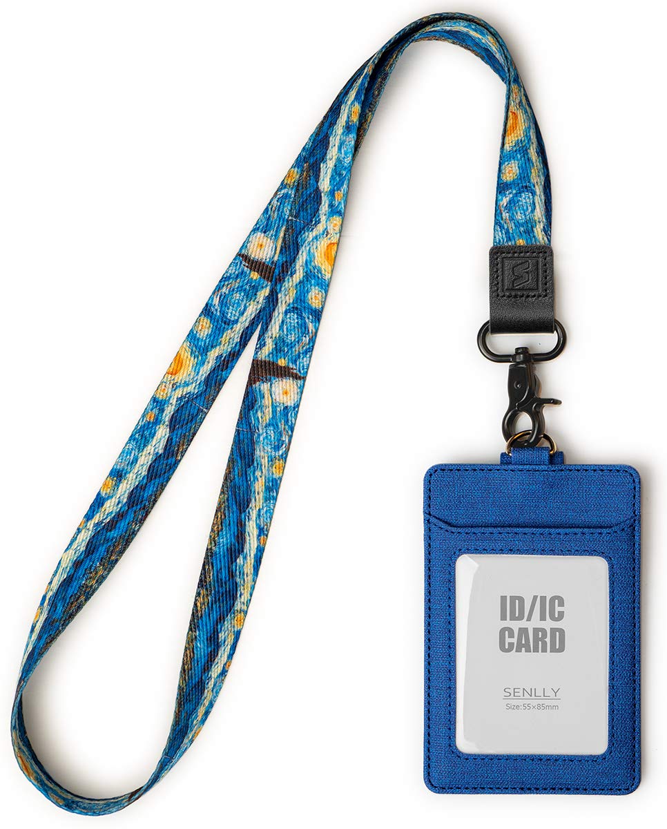 SENLLY ID Badge Holder Gift with Cute Neck Lanyard Strap, 2 Card Slots and 1 Clear ID Window, for Women and Men — image 1