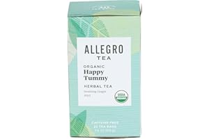 ALLEGRO COFFEE Allegro Tea, Organic Happy Tummy Tea Bags, 20 ct