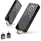 Wireless HDMI Transmitter and Receiver, 4K HDMI Wireless Extender, 2.4/5.8G, Plug and Play 328FT/100M Transmission, Extender Adapter Converter for Streaming Video from Laptop to TVs