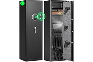 8-12 Gun Safe, Digital Gun Safes & Cabinets, 57"Heavy Duty Long Gun Cabinet for Rifles and Shotguns, Quick Access Gun Safe fo