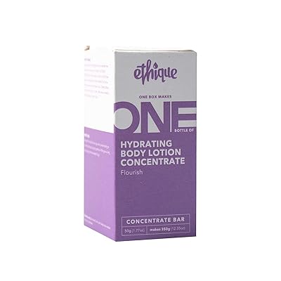 Ethique Hydrating Body Lotion Concentrate Bar- Flourish- Sustainable Natural Body Lotion, Palm Oil Free, Plastic Free, Vegan, Compostable and Zero Waste, Makes 1 Bottle of Body Lotion, 1.77 oz
