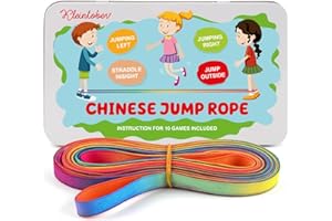 Kleintober I Chinese Jump Rope I Rubber Twist I Gummitwist I Indoor and Outdoor Toys I Stretchy Rope for Kids I with Instructions for Play I Outdoor Toys for Kids Ages 8-12