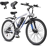 QNUT Electric Bike for Adults 
Teens - 350W 26" Victor Ebike - 21-Speed, 20Mph Up to 40Miles with Dual Disc Brakes, Adjustab