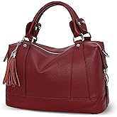 HESHE Womens Genuine Leather Purse Satchel Tote Bags Ladies Real Leather Bags Crossbody Handbags