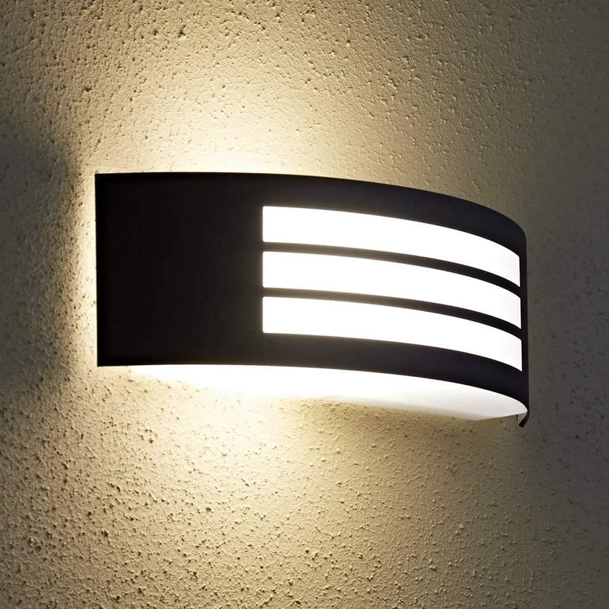CGC Lighting Stainless Steel Outdoor Outside Wall Light Indoor Garden Patio Porch Door Garage (Black)