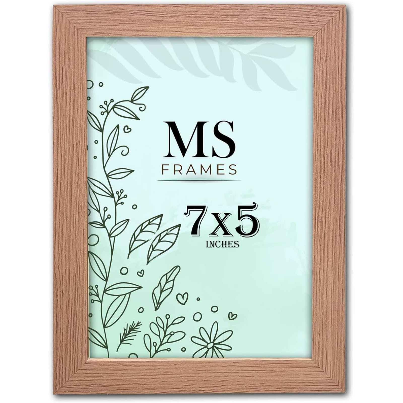 AI Decor 7x5 Inch Oak Picture Frames (17.8x12.7 cm) Poster Frame - Clear Acrylic Display Poster MDF Wooden Portrait/Panoramic - Flat Wall Mount Hang Hooks & Free Tabletop Stand