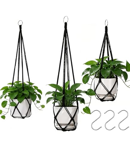 Amazon.com: Macrame Plant Hanger 20" Friendship Style 4mm Cord Choose Color  (Black) : Patio, Lawn & Garden