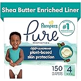Pampers Pure Protection Diapers - Size 4, One Month Supply (150 Count), Hypoallergenic Premium Disposable Baby Diapers