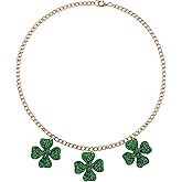 ANGLEQUEEN St Patrick's Day Necklaces for Women Green Shamrock Pendent Necklaces Irish Clover Choker Necklace Good Luck Necklace Green Hat Festival Outfits St. Patrick's Day Accessories Jewelry Gift for Women