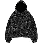 SOLY HUX Men's Glitter Oversized Hoodies Sparkly Long Sleeve Shirts Party Hooded Sweatshirts Tops