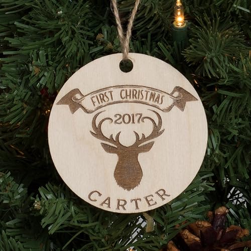 baby's first christmas deer ornament