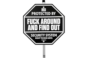 EPIC GOODS FAFO Security Sign - Fuck Around and Find Out Sign with Metal Stake | Protected by Fuck Around and Find Out Yard Sign | Reflective, Heavy-Duty Home Security Signs for Yard (Black/Silver)