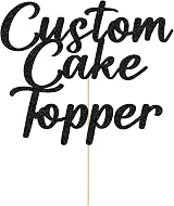 EDSG Personalised Custom Cake Topper Happy Birthday Wedding Graduation Baby