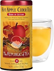 The Republic of Tea Hot Apple Cider Herbal Tea, Caffeine-Free, 36 Count | Caffeine free. Herbal fruit tea with notes of apple