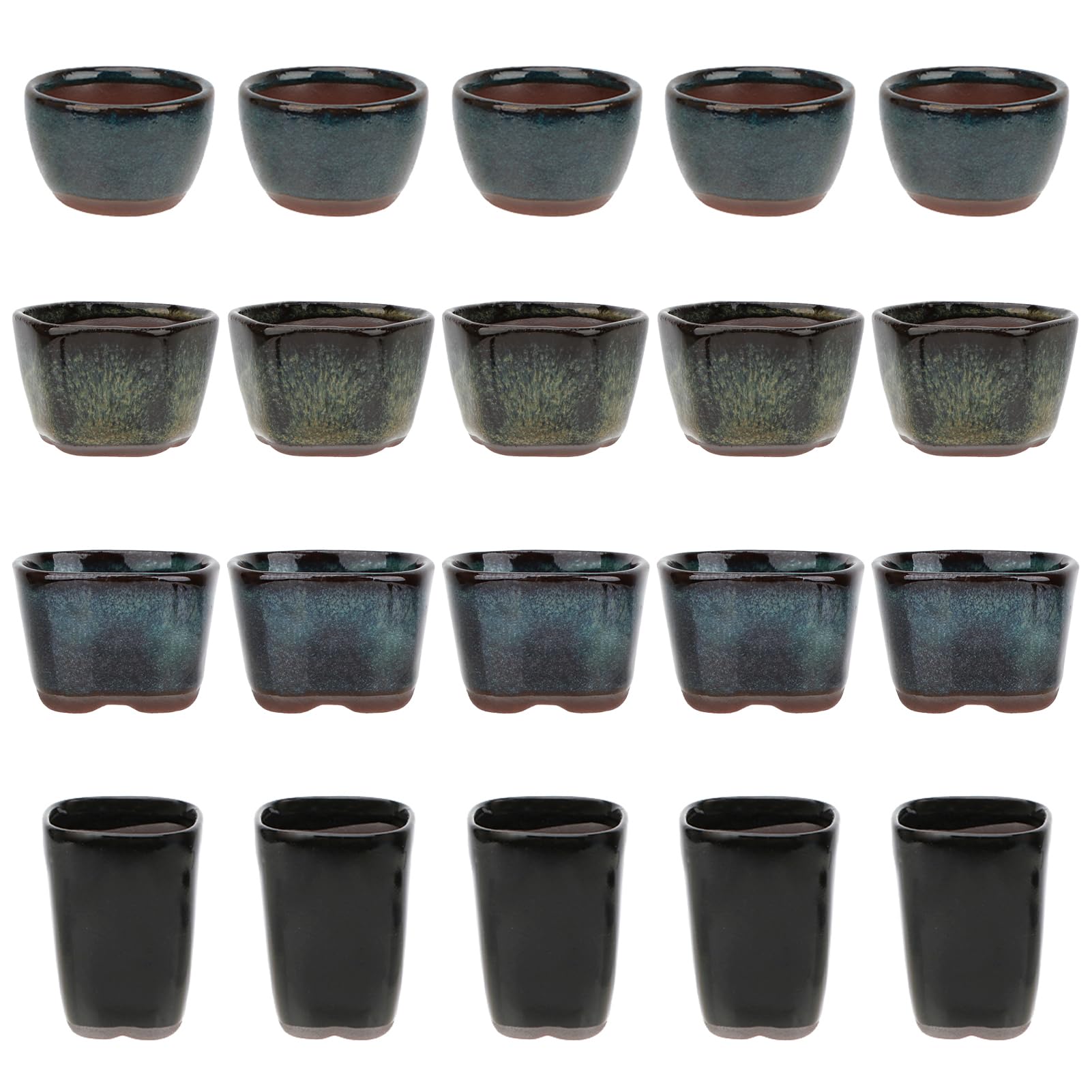 happy bonsai 20 Mini Glazed Pots 1.6 Inch — image 1