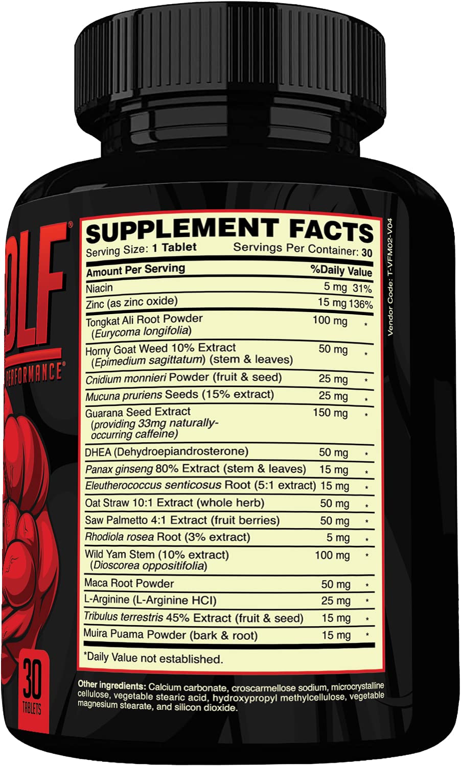 ONL Red Wolf Testosterone Booster for Men - Ultimate Men's Supplement for High Potency Endurance, Energy & Strength - Testosterone Supplement for Men - w/Tongkat Ali Male Enhancement - 30 Ct