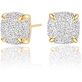 Gold Cubic Zirconia Studs for Women - 18k Gold Tiny CZ Triangle Earrings - Hypoallergenic Handmade Everyday Wear