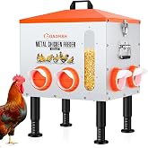 GADFISH 55LBS Large Capacity Automatic Chicken Feeder - Upgraded Window Design Allows Viewing of Feed Conditions, 8 Feeding Ports, Anti-Waste Design, Height-Adjustable Legs &amp; Secure