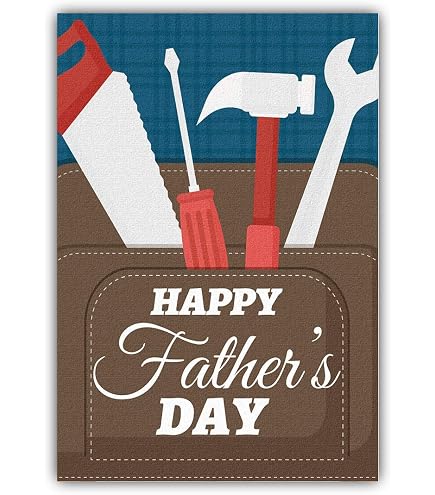 Vatertags-Gartenflagge 'Happy Father's Day' - Doppelseitig, Sackleinen, 71x102 Cm, Mit Rosen-LKW-Motiv