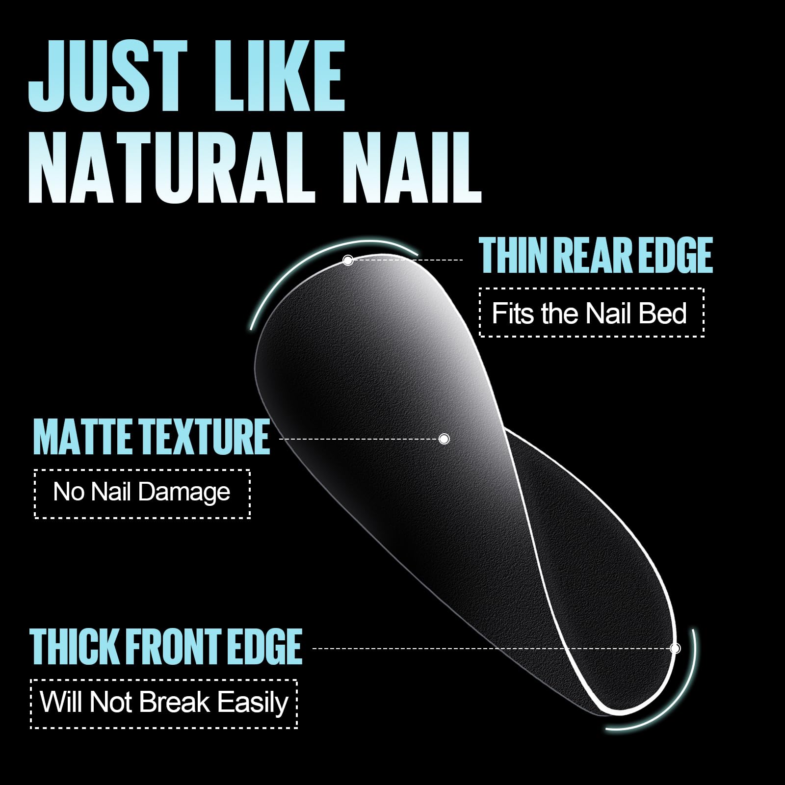 TOMICCA Extra Short Nail Tips Square, Soft Full Matte Square Nails, 360Pcs Acrylic Full Cover Press on Nails, Extra Short Square for Nail Extension Manicure 15 Sizes - Image 5