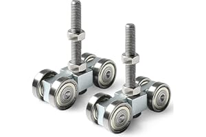 SD FACTORY 4 Wheel Trolley Assembly, Stable Welded Roller Trolley M10 Bolt for use with 1-5/8" Wide and All 1-5/8" or Taller Strut Channel Quiet and Stable Design (2)