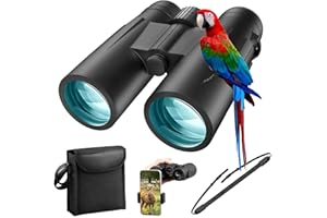 Nexiview 12x42 HD Binoculars for Adults High Powered with Phone Adapter - Compact Binoculars with Super Bright and Large View - Waterproof Lightweight Binoculars for Bird Watching Outdoor Hunting