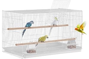 VEVOR 30-inch Flight Bird Cage, Stackable Bird Cage for Small Parrots Canaries Cockatiels Lovebirds Finches Budgies Conures Macaws Pet Travel Birdcage with Handle and Perches