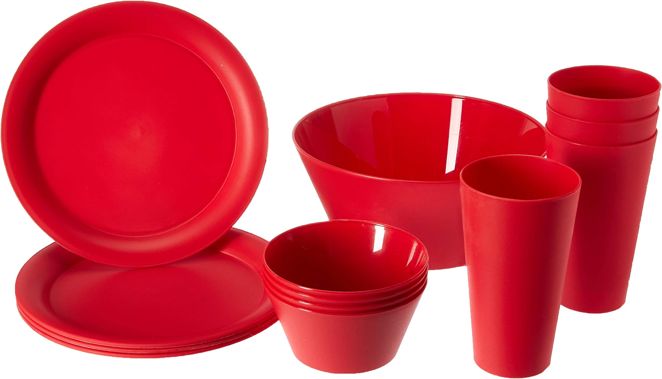 CreativeWare, Cherry 13 Piece My First Dorm/Apartment Plastic Dish Set