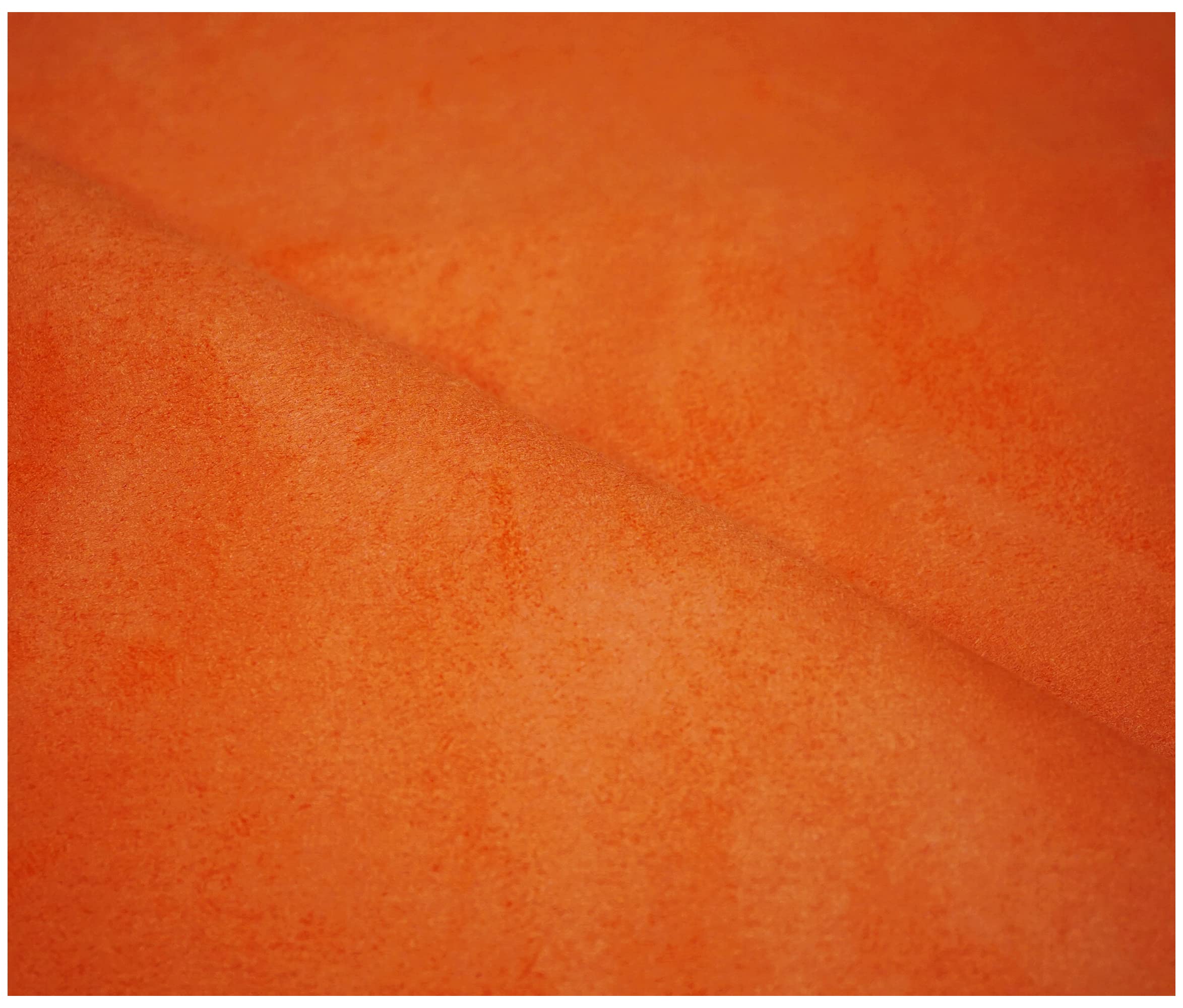 Faux Suede Soft Touch Leatherette Upholstery Fabric for Furnishings Cushions Curtain (100 x 150cm (1 Metre), Orange)