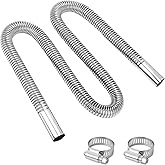 Chazcool Flexible Exhaust Pipe, 120cm Heater Exhaust Pipe, Steel Clamps Bracket Gas Vent Hose Portable Silence for Air Car He