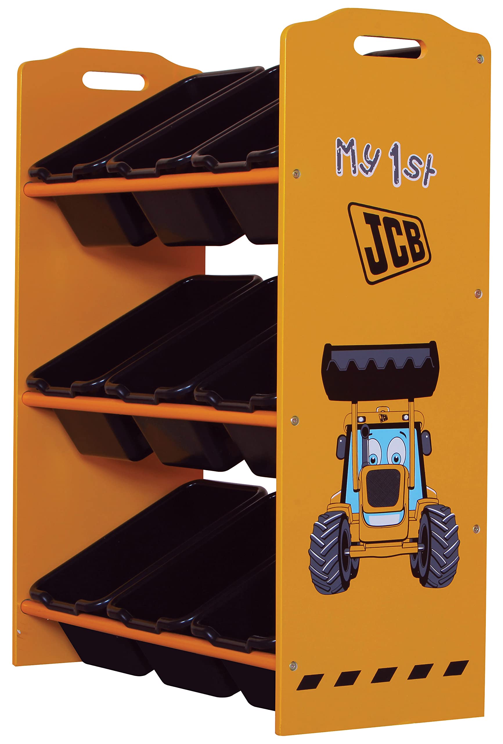 Kidsaw JCB JCB 9 Bin Storage Unit - Kids Storage - Digger Theme - Storage for Kids and Toddlers - Bedroom Furniture for Juniors - Yellow