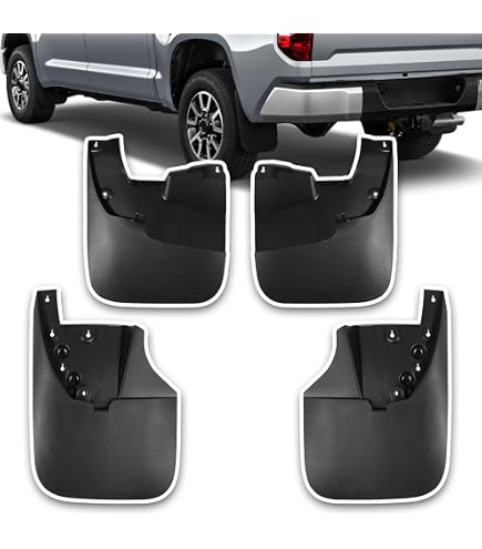 KUIPERAUTO Smooth Pocket Rivet Fender Flares For 2014-2021 Toyota Tundra | Black Paintable 4-Piece Set (Front & Rear)
