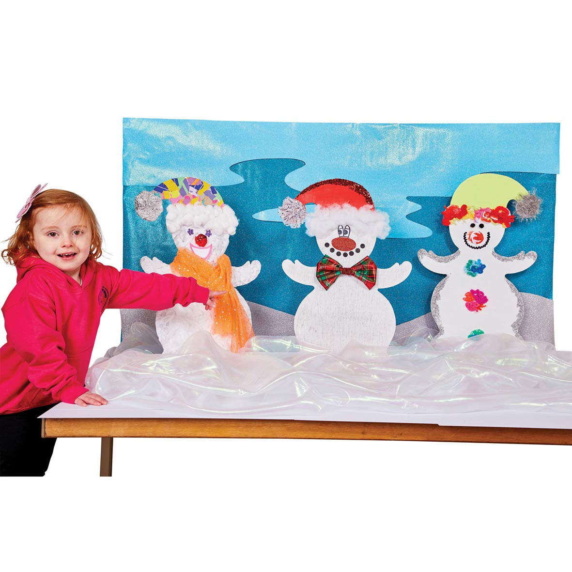 Springboard Giant Snowmen Classroom Display Pack - Sturdy Jumbo Greyboard Cutouts for 3D Display - Card Crafts for Kids - Arts and Crafts School Supplies for Teachers - 3-Pack - 59 x 39 cm