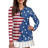 Suhoaziia Golf Shirts for Women Long Sleeve Moisture Wicking Quarter Zip Golf Tennis Polo Shirts Pullover Workout Tops