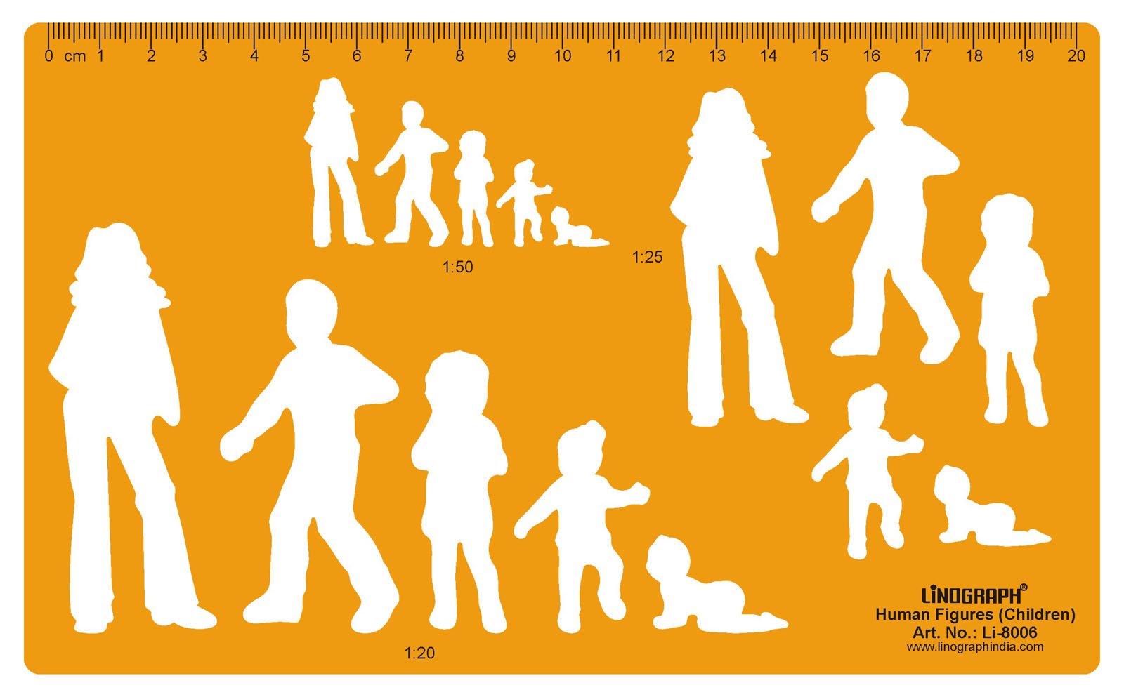 Linograph Children Pediatric Human Figure Symbols Draft Design Stencil Template