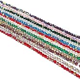 10 Strands Artificial Color Plating Faceted Beads Synthetic Colorful Crystal Beaded for Jewelry Making Necklace Decoration 4mm