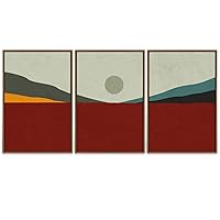 SIGNWIN 3 Piece Framed Canvas Wall Art Nordic Style Mountain Canvas Prints Home Artwork Decoration for Living Room,Bedroom - 16