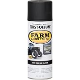 Rust-Oleum Farm &amp; Implement Gloss Black Spray Paint | Tractor Touch Up Paint, Equipment Restoration, Fade Resistant Color, Fast Dry Formula, Farm Equipment Finish, 12 oz