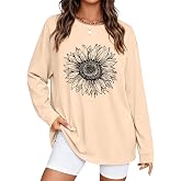 Oversized Long Sleeve Shirts for Women Graphic Crewneck Casual Loose Tees | Rosemia Fall Winter Casual Tshirts, Plus Size Baggy Tops, Gym Workout Basic Streetwear, Cute Maternity Tops, Daily Wear 2026