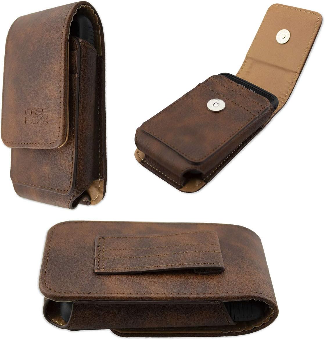 caseroxx Leather bag with belt loop for Dexcom G6 Receiver, Case (Leather bag with belt loop in brown), braun