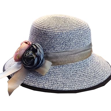 Women Girls New Summer Sunhat Flowers Ribbon Decoration Straw Hats