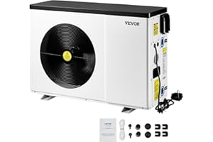 VEVOR Electric Pool Heat Pump, 22250 BTU, Pool Heaters for 3171-6605GAL Above and In Ground Pools, Low Noise, Heating and Cooling Highly Efficient & Energy-Saving Pool Water Heater AC120V 60Hz