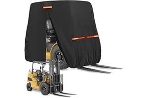 LEZZYRUCK Waterproof Forklift Cover, 420D Oxford Heavy Duty Universal Fit Windproof Waterproof Dustproof Forklift Protection Canopy with Zipper Door for Forklifts Up to 8000Lbs,102" L x 47" W x 80" H