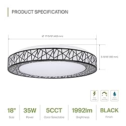 ASD 18 Inch LED Flush Mount Ceiling Light - Modern