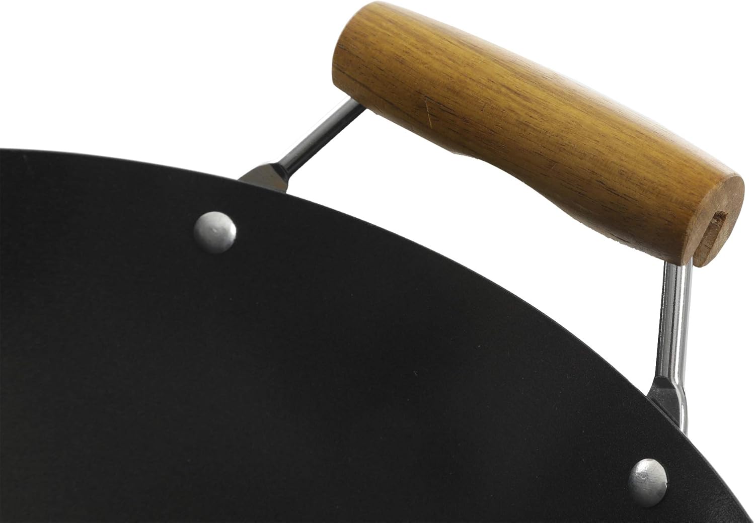 Kenmore Hammond Flat Bottom Carbon Steel Wok, 14-inch, Black: Kitchen & Dining