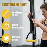 Grapelet Gymnastic Rings Set 2 m Webbing Yellow with Adjustable Buckles 500kg view 2