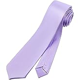 LLMSIX Men's Neck Tie Solid Lavender Purple Color Plain Neckties Formal Black Ties Perfect for Business Meetings Weddings proms